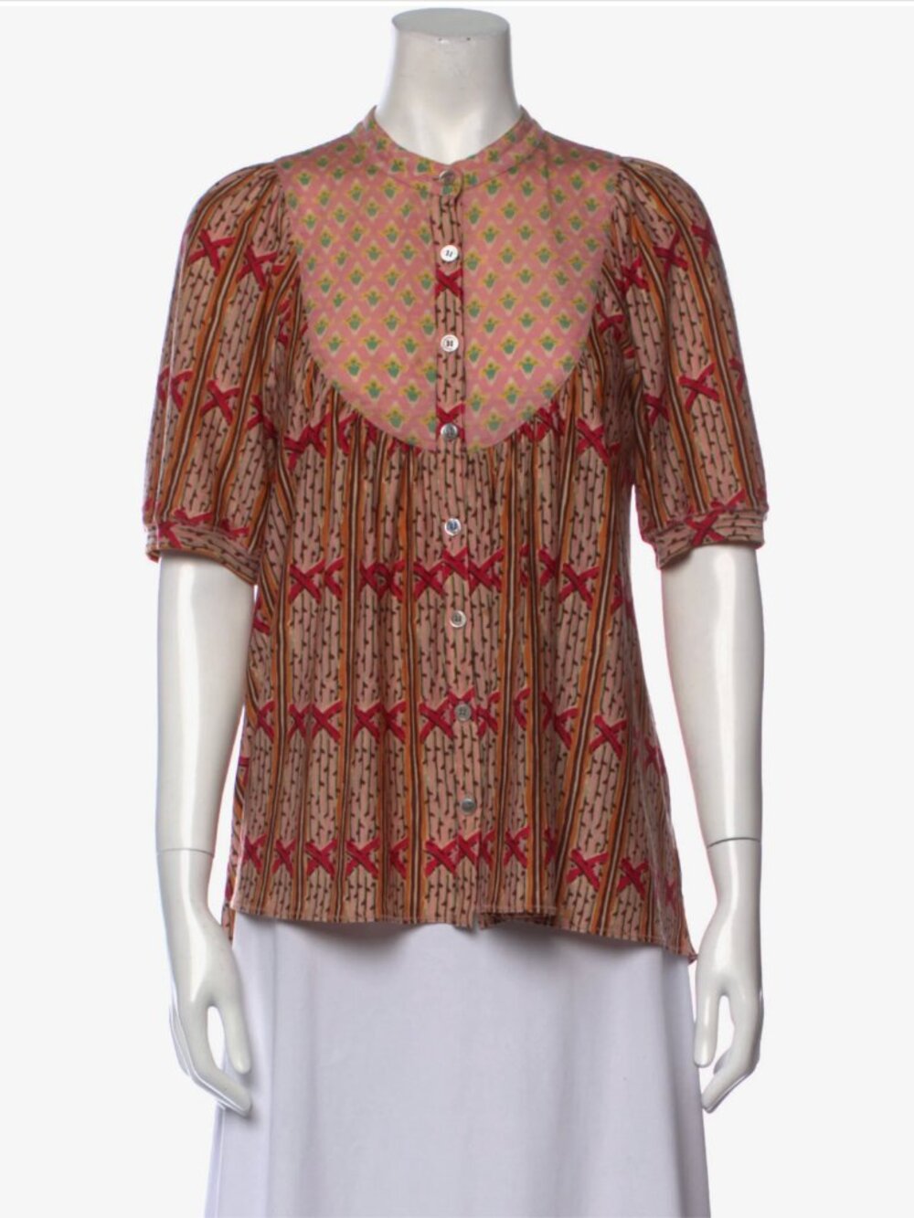 Tsumori Chisato Artsy Printed Button-Up Top - Made in Japan